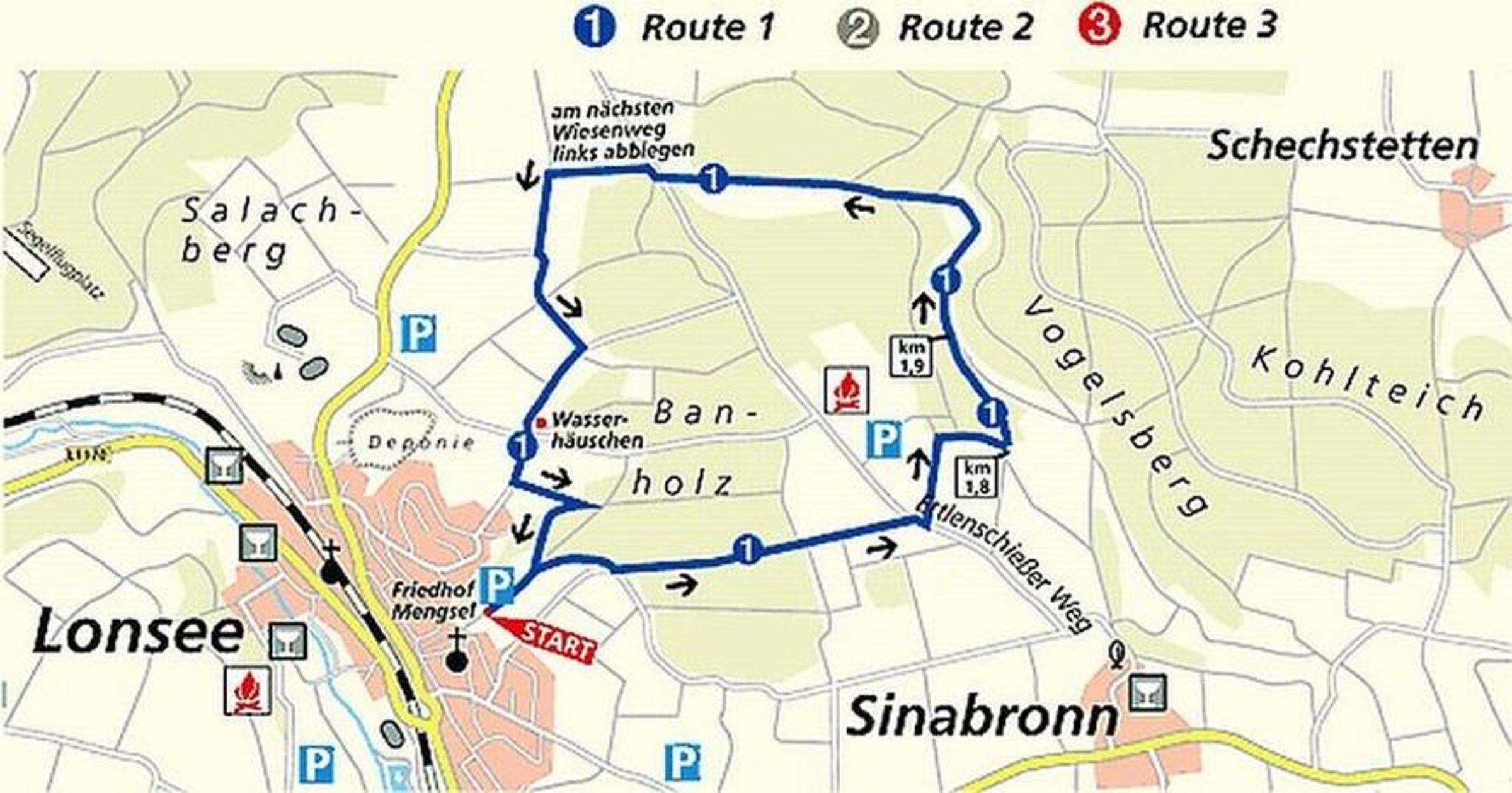 Karte Route 1 